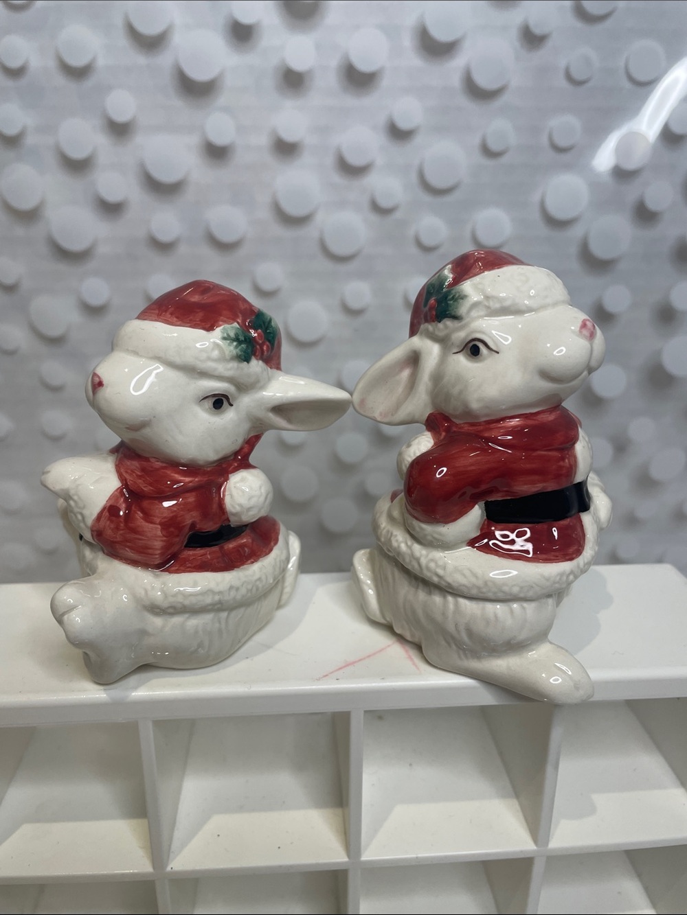 Festive Bunny 🎄Holiday Mice Salt & Pepper Shakers